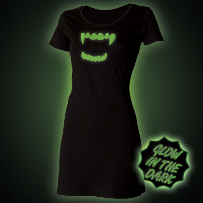 Glow in the dark Vampire Teeth T-Shirt Dress